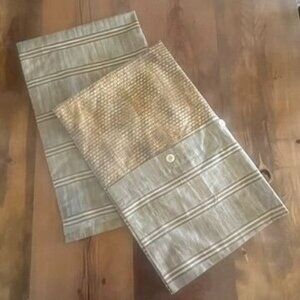 Yves Delorme Macassar Moka King Pillow Shams (2) Cotton Woven Pattern France
